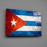Flag of Cuba Glass Wall Art.